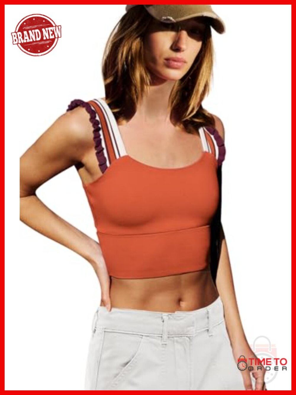 LAMISSCHE Womens Cropped Workout Tank Top Padded Sports Bra High Support